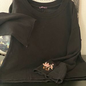 Olivia Sky black embroidered sweatshirt size M